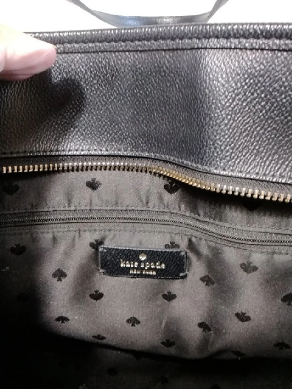 kate spade Black Leather Tote Bag